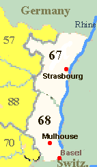 Map of Alsace