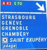 French motorway exit sign French motorway sign