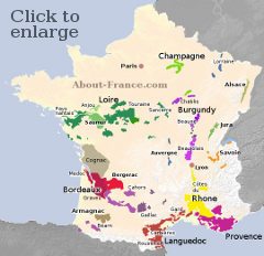 Wine map of France