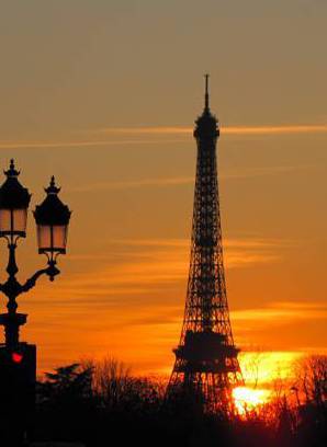 Eiffel tower at sunset