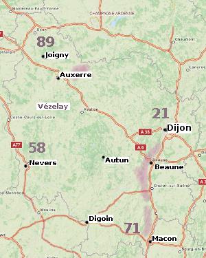 Map of Burgundy