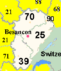 Map of Franche Comt&eacute;