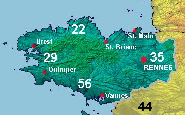Map of Brittany