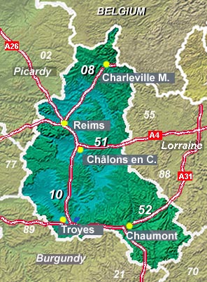 Map of Champagne region