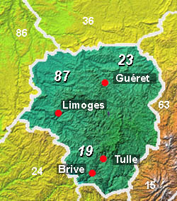 Map of Limousin