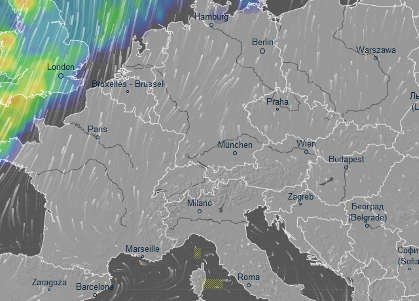 High pressure over Europe