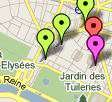 Paris hotels on a map